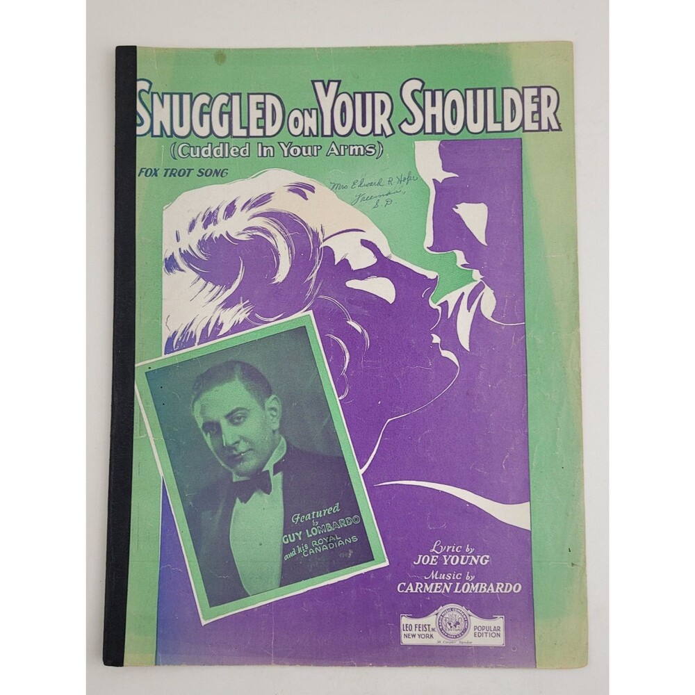 Vtg SHeet Music 1932 Snuggled on Your Shoulder Cuddled in Your Arms #SM3